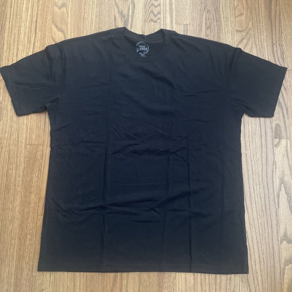 True Classic Premium Quality Crew Neck Tee T Shirt Mens BLACK EXTRA LARGE